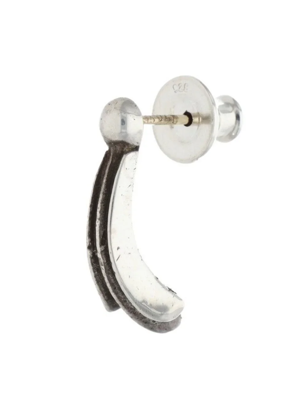 Chrome Hearts Stud Crsstal Cross Tail Silver Earrings